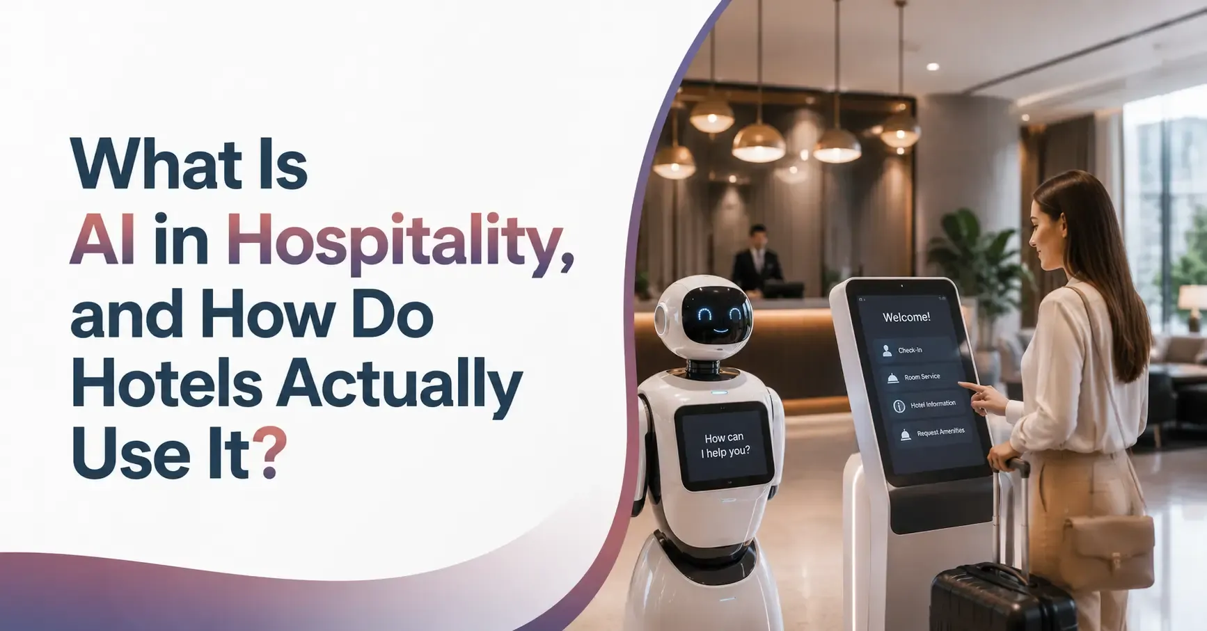 AI in hospitality helping hotels automate guest services, personalize experiences, and improve hotel operations with intelligent AI technology.