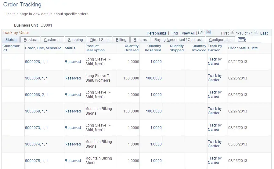 real time order tracking 
