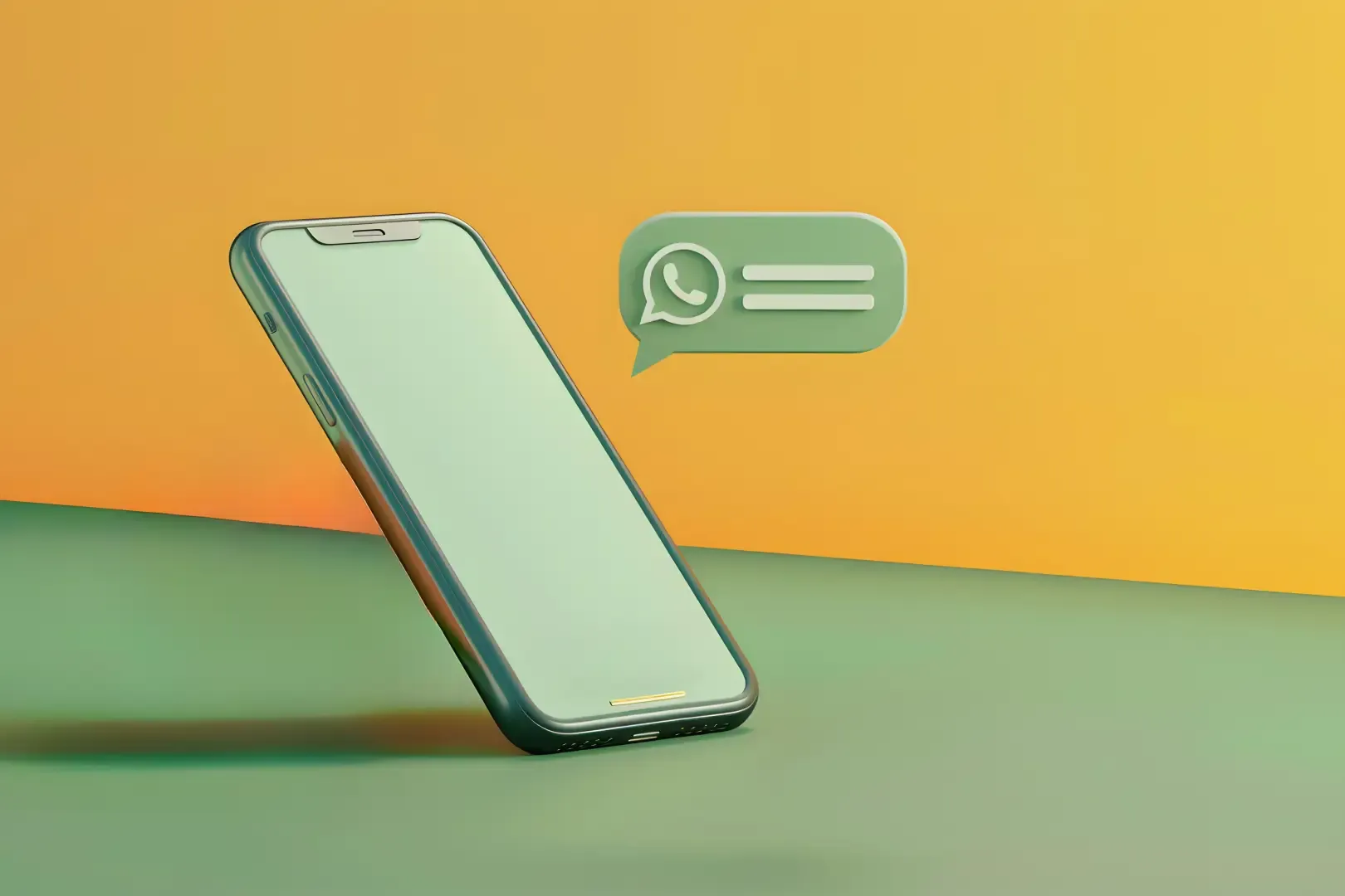 Smartphone displaying WhatsApp chat icon representing a WhatsApp ordering system for hotels and guest communication.